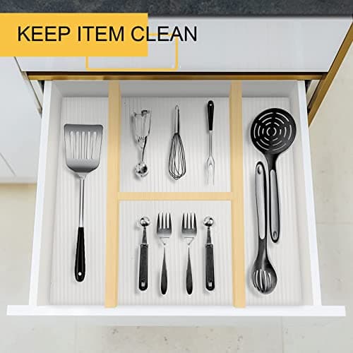 FEXIA Shelf Liners for Kitchen Cabinets, Shelf Liner, Drawer Liner, 12 Inch x 25 FT(300 Inch), Cabinet Liner Non Adhesive, Refrigerator Liners, Washable Oil-Proof Fridge Pads Shelves Drawer (Clear) 5