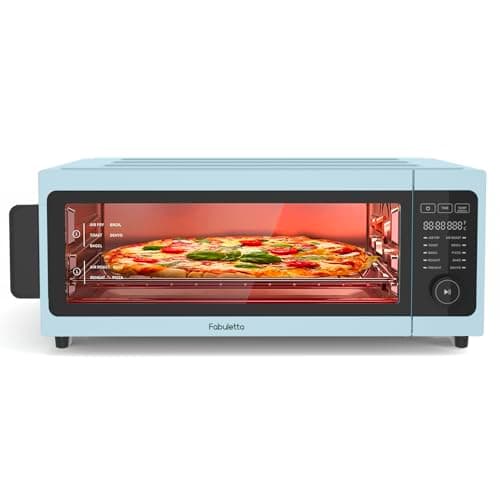 Air Fryer Toaster Oven Combo - Fabuletta 10-in-1 Countertop Convection Oven 1800W, Flip Up & Away Capability for Storage Space, Oil-Less Fit 12" Pizza, 9 Slices Toast (Sky Blue)
