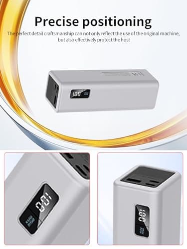 Case for CUKTECH 15 SE Power Bank 20000mAh 65W /100W, Soft Silicone Protective Portable Scratch Shock Resistant with Lanyard,Grey. 6