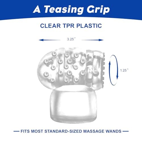 EBIEFLY 2Pcs Handheld Electric Magic Massager Wands Accessories Attachments Soft Silcione Single and Dual Channel Fit for Mini Hitachi Massage Wand (Transparent) 2