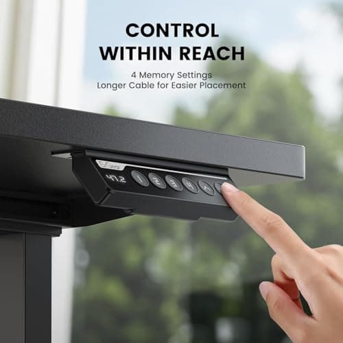 ErGear Dual Motor Standing Desk Frame, Electric Adjustable Legs Compatible Desktop Size 44″-90″, 264 lbs Weight Capacity, 4 Memory Height Settings Stand up Desks Base, Black Frame Only 6