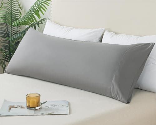 WhatsBedding Body Pillow Cover, Ultra Soft Microfiber Pillowcases, Breathable Long Pillow Case, Envelope Closure - Grey (20x54 inch) 6