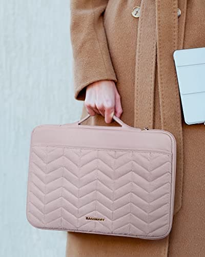 BAGSMART 13-14 inch Laptop Sleeve with Handle, Puffy Padded Laptop Case Bag, Portable MacBook Sleeve Compatible with MacBook Air/Pro 13.3-14 inch, Computer Case Fitted with Dell,HP 9