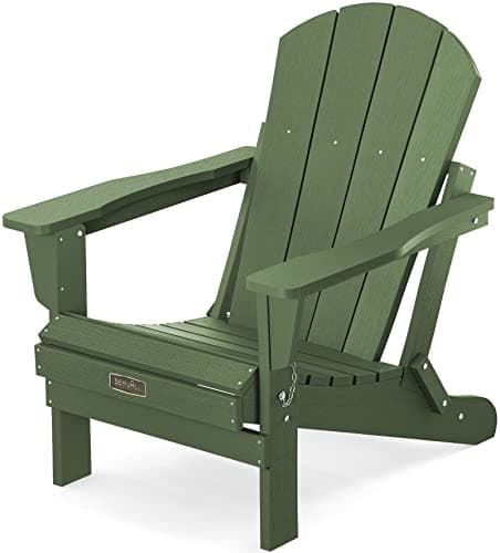 SERWALL Adirondack Chair for Patio Garden Outdoors Fire Pit- Army