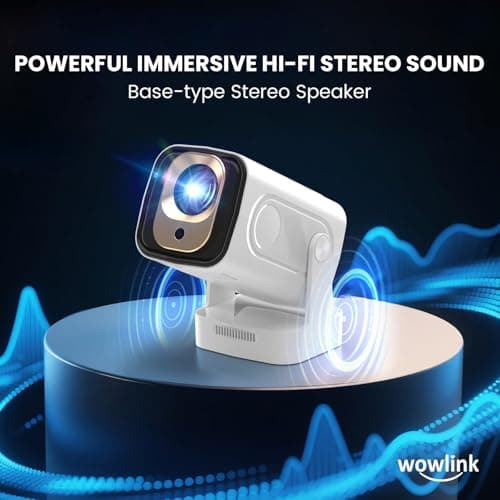 Projector [Auto Focus & 1080P Native & Bulit-in Apps] Projector 4K Support Auto Correction WiFi 6 Bluetooth 5.4 Mini Portable Projector Compatible with HDMI/TV Stick/Memory Stick/Laptop, White 8