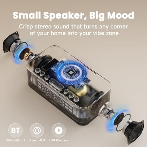 Fansbe Direct Digital Alarm Clock White Noise, Loud Digital Alarm Clocks Bedrooms, Alarm Clock Speaker Wireless Charger AUX USB Bluetooth Speaker 12/24H Dual Alarm Snooze Adjustable Brightness, Black 5