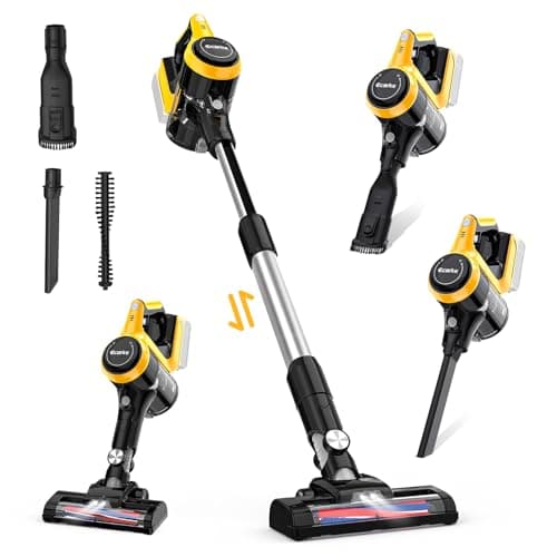 Cordless Vacuum Cleaner Compatible with DeWALT 20v Battery(no Battery), 6 in 1 Lightweight Stick Vacuum with 2 Mode Suction, 250W Brushless Motor, Stick Cordless Vacuum Hardwood Floor Pet Hair