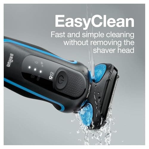 Braun Series 5 5049cs Electric Shaver with Charging Stand, Beard Trimmer, Face Shaver, Wet & Dry, Rechargeable, Cordless Foil Shaver, Blue 5