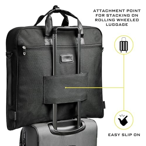 ZEGUR Premium Suit Garment Bag Carry On - Hangs 4 Suits - Travel & Business with Shoulder Strap and Laptop Compartment 9