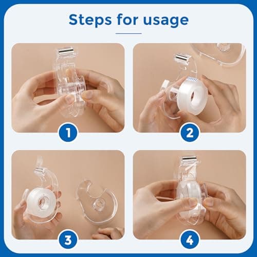 ALSISK Transparent Tape with Dispenser and Refills,Clear Tape for Home,School and Office Supplies,0.7x1000 Inch, 8 Pack 5