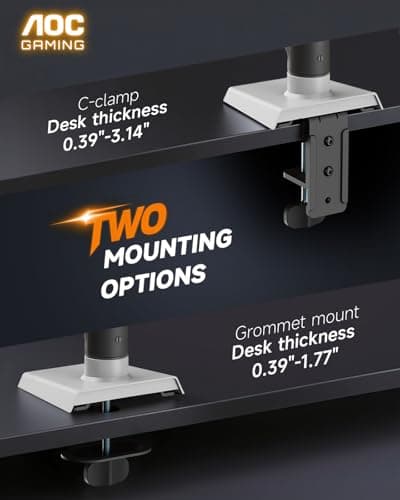 AOC Single Monitor Stand, Adjustable Monitor Arm Mount for 17–32 Inch Screens, Holds 4.4–19.8 lbs 5