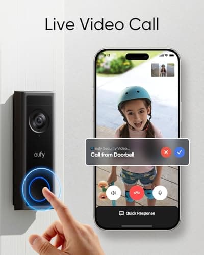 eufy Security Video Doorbell Camera C31,2K FHD,Battery/Wired Powered,Head-to-Toe View,Live Video Call,Wireless Doorbell,24/7Recording,Human and Motion Detection,HomeBase S380 Compatible,No Monthly Fee 4