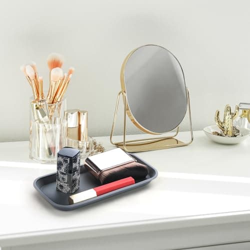 Wenqik 6 Pcs Silicone Bathroom Vanity Trays for Counter Multifunctional Bathroom Counter Tray Multipurpose Decorative Tray for Kitchen Desk Perfume Jewelry Candle Key Ring(Dark Gray, Green, Blue) 6