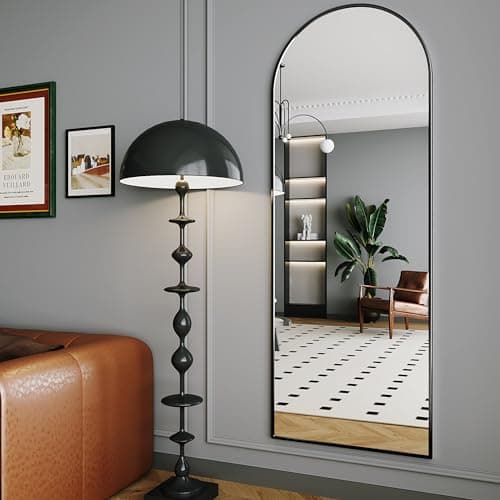 AUYHM Full Body Mirror,65"x24" Standing Mirror,Nanometre Arched Full Length Mirrors,espejos para dormitorio,Full Size Mirrors (Black) 5
