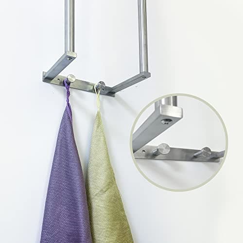 Towel Racks for Bathroom, Towel Holder for Bathroom Wall, 304 Stainless Steel Bathroom Towel Rack Wall Mounted for Storing Towels, Robes, Bathroom Towel Holder with Hooks, Bathroom Towel Storage, Pro 5
