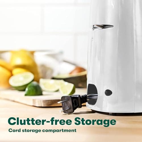 bella Electric Can Opener and Knife Sharpener, Removable Cutting Lever, Cord Storage, Stainless Steel Blade, White 7