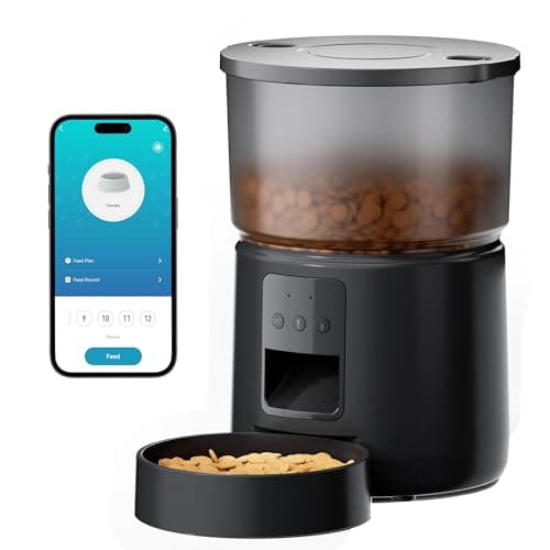 WiFi Automatic Cat Feeder: 2.4G/5G App Control Dog Food Dispenser - Auto Timer Cats Feeders - Smart Timed Feeding Supplies - Automated 3 Litter Puppy Electric - Multiple Animal - BEMOONY