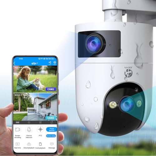 JOOAN 5G 2.4G Dual WiFi Security Camera Outdoor 2K Dual Lens Home Surveillance IP Cam 360° PTZ 2 Way Audio IP66 Waterproof Motion Detection Alert Color Night Cloud/Card Record