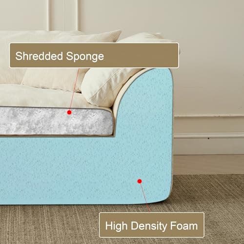 109" Modular Cloud Couches for Living Room, Boneless Couch Deep Seat Convertible L-Shape with Ottoman, Oversized Comfy 3-Seater Couch Chenille Fabric Compressed Sofa Modern Sectional Sofa,Creamy White 5