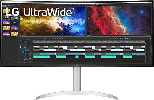 LG 38WP85C-W 38-inch Curved 21:9 UltraWide QHD+ IPS Monitor with USB Type C (90W Power delivery), DCI-P3 95% Color Gamut with HDR 10 and Tilt/Height Adjustable Stand