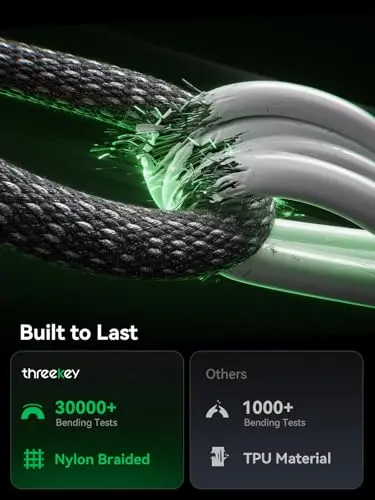 THREEKEY for MagSafe Charger, 2 Pack Qi2 25W Fast Charging Pad with Cooling Fan, Magnetic Wireless Charger with 6.6ft Cable for iPhone 17/16/15 Series (2 Adapters Included) 7