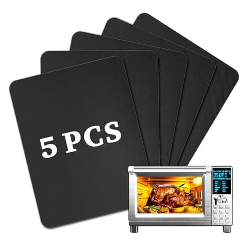 Air Fryer Liners Reusable Teflon Mats Compatible with Nuwave Bravo xl Air Fryer Toaster Smart Oven, Baking Sheet Liners AirFryer Accessories for Nuwave 12-in-1 30qt Oven, 5 Pcs, 9x13 inches
