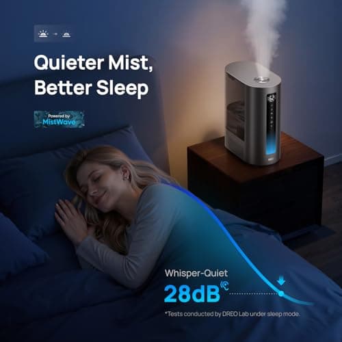 DREO 6L Humidifiers for Bedroom, Smart Warm & Cool Mist for Large Room, 60Hr Quiet Runtime for Baby, Plant, Humidity Sensor, Indicator Light, 12H Timer, Google/Alexa, HM713S 5
