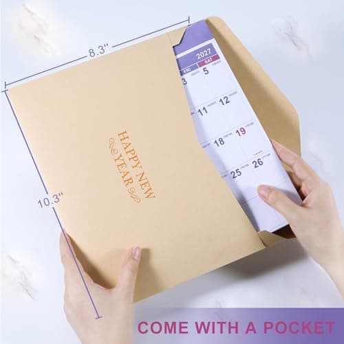 2026-2027 Yearly Wall Calendar - Calendar 2026-2027, July 2026 - June 2027, Large Wall Calendar 26-27, 34.8" x 22.8"(Open), Full Year Calendar Large, One Page Vertical with Round Stickers - Purple 5