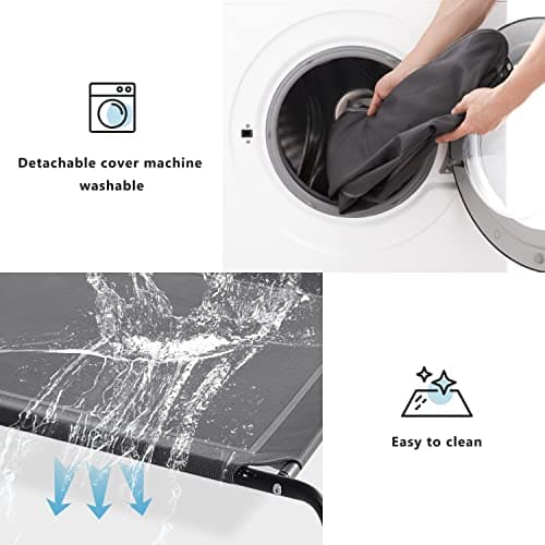 WESTERN HOME Cooling Elevated Dog Bed for Large Dogs, Portable Indoor & Outdoor Raised Dog Bed with Breathable Mesh, Chew Proof Pet Hammock Cots with Removable and Waterproof Bolsters 6