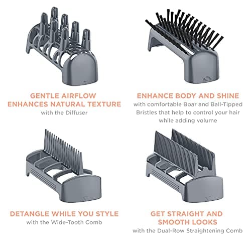 INFINITIPRO BY CONAIR 4-in-1 Frizz Free Styling Hair Dryer, 1875W Hair Dryer and 4 Attachments 6