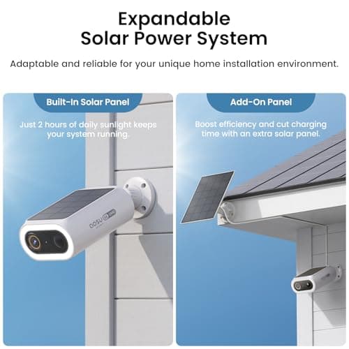 AOSU 4K Solar Security Cameras Wireless Outdoor, Expandable to 16TB (32GB Built-in) HomeCortex Home Security System, AI Face Recognition & Behavior Detection, 6-Cam Kit 6