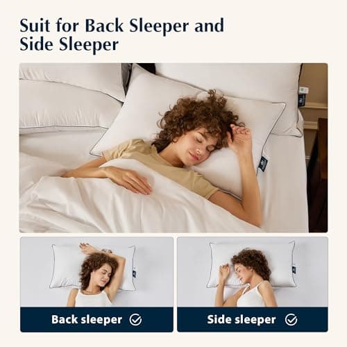 Pacific Coast Pillows Queen Size Set of 2, Goose Feather and Down Pillow for Sleeping, 3-Chamber Hotel Pillow for Side Sleepers and Back Sleepers 7