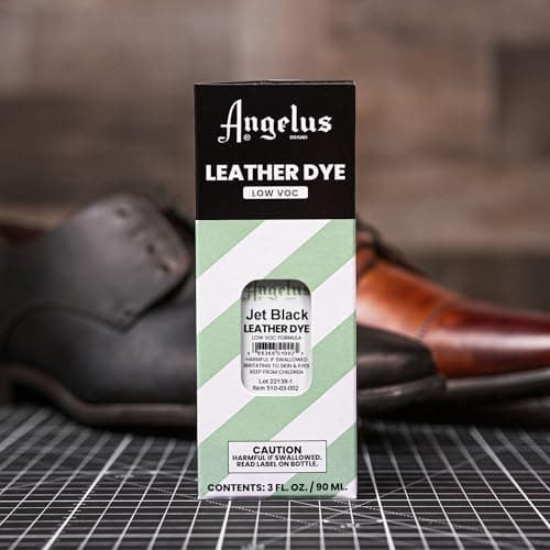 Angelus Leather Dye - Flexible Leather Dye for Shoes, Boots, Bags, Crafts, Furniture, & More 3oz, Dauber Included (Jet Black) 6