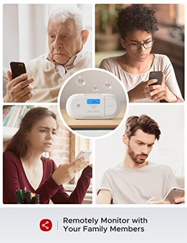 X-Sense Smart Carbon Monoxide Detector, Wi-Fi CO Detector, Real-Time Push Notifications via X-Sense Home Security App, Replaceable Battery, Optional 24/7 Professional Monitoring Service, XC04-WX 5