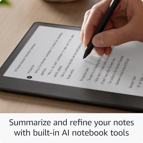 Amazon Kindle Scribe (16 GB) - Now write directly on books and documents. With built-in notebook summarization. A Kindle and notebook, all in one. Includes Basic Pen 5