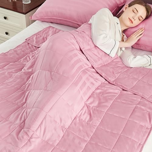 Weighted Blanket Queen/King Size (80"x87" 25lbs),Ultra Soft and Cozy Cooling Weighted Blanket for Adult,Heavy Blanket with Machine Washable Soft Blanket, Pink