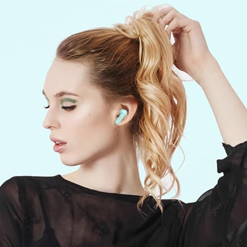 AIHOOR Wireless Earbuds for Music and Sports, Bluetooth 5.3 in-Ear Headphones with Extra Bass Built-in Mic Touch Control 30hr Battery Earphones, Waterproof (Tiffany) 8