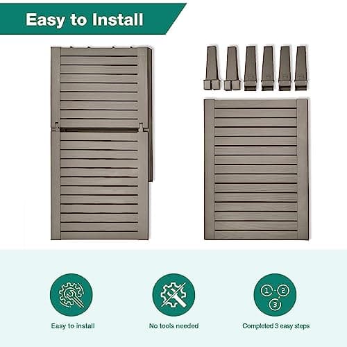 MELLCOM Outdoor Chaise Lounge Chairs Set of 2, All-Weather Patio Loungers with 5-Position Adjustable Backrest and Wood Texture Design, Reclining Chair for Patio, Garden, Beach, Poolside, Balcony 6