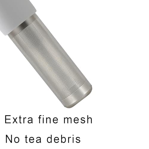 Leden Tea Infuser for Loose Leaf Tea Cute Tea Strainer Ball Stainless Steel Extra Fine Mesh Tea Steeper Filter for Cup Mug Silicone Handle Grey 5