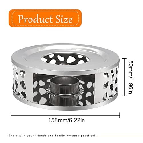 Teapot Warmer, Coffee Warmer, Milk Warmer for Glass Teapot Stainless Steel Teapot and Other Heatproof Dish Warming Use (Stainless Steel Silver) 6