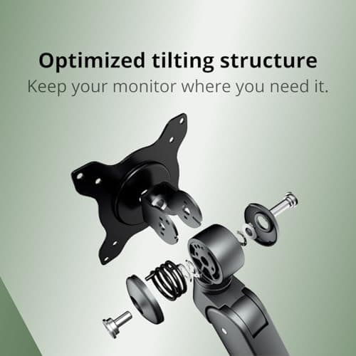 AOC AM400G Single Monitor Stand - Full Adjustable Monitor Desk Mount Swivel Vesa Bracket with C Clamp, Grommet Mounting Base for 17 to 34 Inch Computer Screens - Each Arm Holds 4.4 to 19.8lbs 5