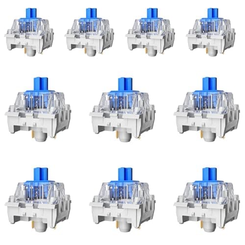 ZhouWang 108PCS Blue Pre-Lubricated,Dustproof Click Switch,Crisp clicking Sound with Strong Tactile Feedback, Suitable clicker for 3D Prints and Mechanical Gaming Keyboards.