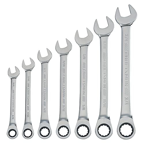 CRAFTSMAN 7-Piece Combination Ratcheting Wrench Set, 12-Point Standard SAE (CMMT87020)