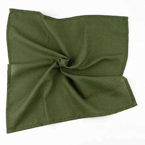 INFEI Solid Color Polyester Linen Blended Thin Dinner Napkins - Pack of 12 (40 x 40 cm) - for Events & Home Use (Army Green) 7