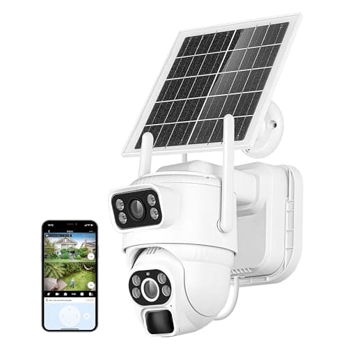QBSHLHT Solar Camera Outdoor Wireless, Wireless Solar Camera with WiFi, 2K Night Vision Auto Tracking Security Cameras, 24/7, 2.4G WiFi Only Power on Button Beside Plug