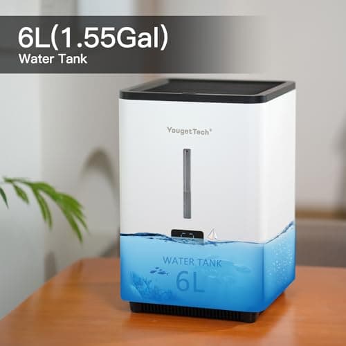 YougetTech Evaporative Humidifiers for Bedroom Large Room|1.55Gallons|20W evaporative cool mist humidifier|7 Speed | MAX Output 1000 ml/h | Auto Humid | Top Filling 5