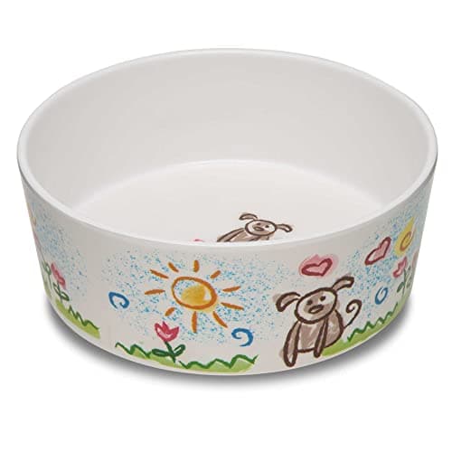 Loving Pets Dolce Moderno Ceramic Look Dog Bowl – Modern Melamine Dog Food Bowl & Dog Water Bowl – Durable, Non-Slip Pet Dish for Small & Medium Dogs – Dishwasher Safe Dog Bowl (Small, 16 oz)