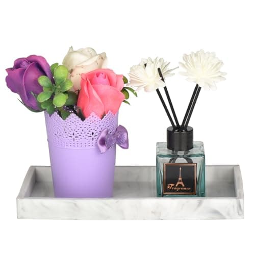 DNC Silicone Bathroom Vanity Tray for Counter, 7.9" Small Kitchen Sink Soap Tray for Dish Holder Dispenser Countertop Toilet Tank Desk Organizer 5