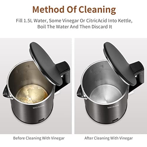 Electric Kettle Stainless Steel,1.0L Double Wall Electric Tea Kettle, Cool Touch Water Kettle & Hot Water Boiler for Boiling Water,Auto Shut-Off & Boil-Dry Protection,120V, 2 Year Warranty, Blue 7