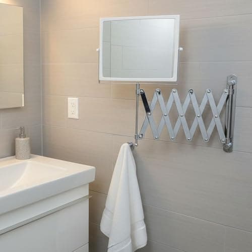 JERDON Two-Sided Swivel Wall Mount Mirror - Vanity Mirror with 5X Magnification & 30 inch Wall Extension - Model J2020C 7